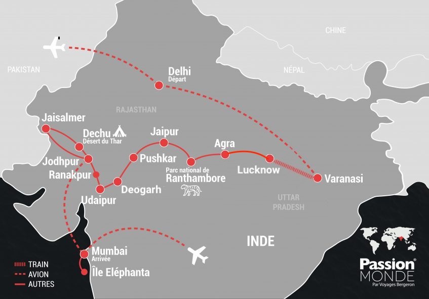 Inde du Nord map